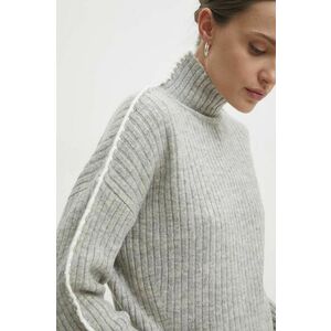 Answear Lab pulover de lana culoarea gri, cu turtleneck imagine