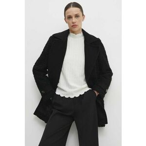 Answear Lab palton de lana culoarea negru, de tranzitie, desfacut imagine