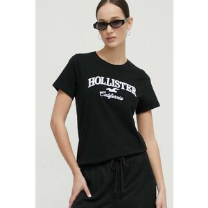 Hollister Co. tricou din bumbac femei, culoarea negru imagine