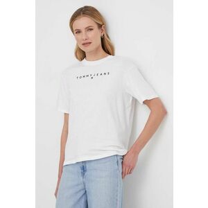 Tommy Jeans tricou din bumbac femei, culoarea alb DW0DW17836 imagine