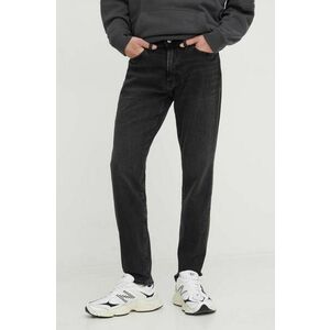 Abercrombie & Fitch jeansi Athletic barbati, culoarea negru imagine