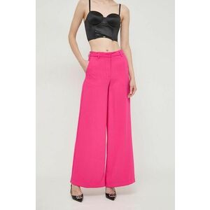 Silvian Heach pantaloni femei, culoarea roz, lat, high waist imagine