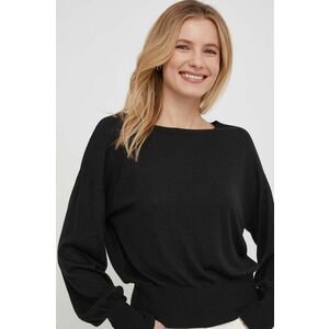 Sisley pulover din amestec de mătase culoarea negru, light imagine