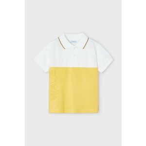 Mayoral tricouri polo din bumbac pentru copii culoarea galben, modelator imagine