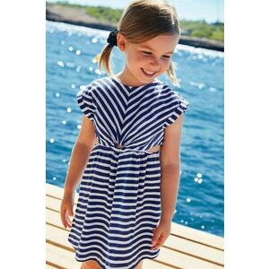 Mayoral rochie din bumbac pentru copii culoarea albastru marin, mini, evazati imagine