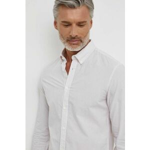 Pepe Jeans camasa din bumbac barbati, culoarea alb, cu guler button-down, regular imagine