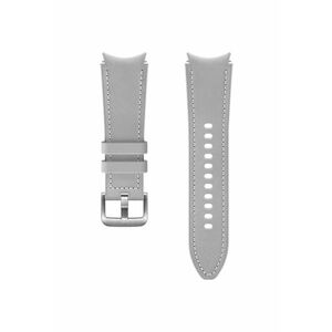 Curea smartwatch Hybrid Leather Band pentru Galaxy Watch4 20mm S/M - Silver imagine