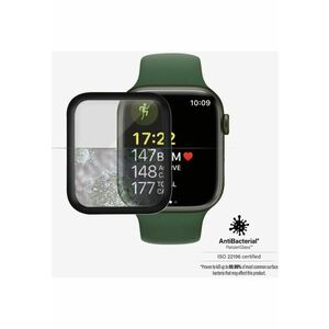 Folie de sticla pentru Apple Watch Series 7 - 41mm - Transparenta / Rama Neagra imagine