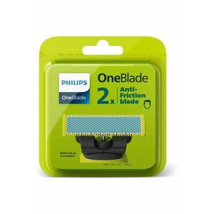 Rezerva OneBlade QP225/50 - pentru piele-ultra sensibila - otel inoxidabil - umed si uscat - kit 2 lame -compatibil cu OneBlade si OneBladePro - Verde imagine