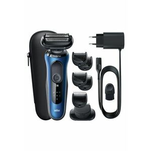 Aparat de ras electric Series 6 61-N7650CC Wet&Dry - AutoSense - 4 elemente de taiere - SensoFlex - Statie de incarcare si curatare Smart Care - accesorii pentru barba si ingrijire corporala - Trusa de voiaj - Gri imagine