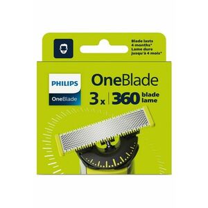 Rezerva OneBlade 360 - QP430/50 - otel inoxidabil - umed si uscat - kit 3 lame -compatibil cu OneBlade si OneBladePro - Verde imagine