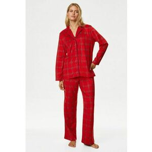 Pijama in carouri cu pantaloni lungi imagine