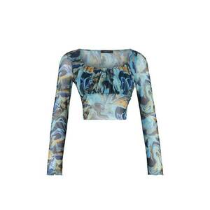 Bluza bleumarin cu imprimeu abstract imagine