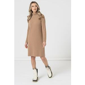 Rochie-pulover din amestec de lana cu guler inalt imagine