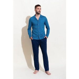 Pijama din bumbac si modal cu pantaloni lungi Garet imagine
