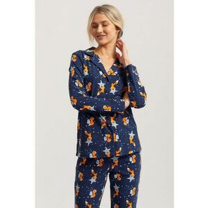 Pijama lunga cu imprimeu grafic Larisa imagine