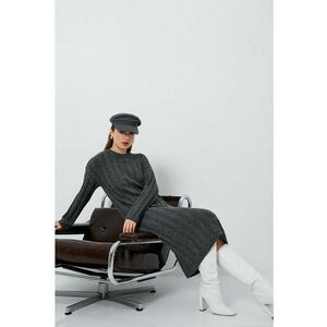 Rochie-pulover striata cu maneci lungi imagine