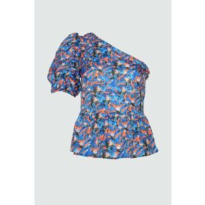 Bluza cu imprimeu floral si mansete elastice imagine