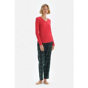 Pijama din amestec de modal cu pantaloni lungi imagine