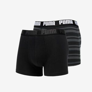 Puma 2 Pack Heritage Stripe Boxers Black imagine