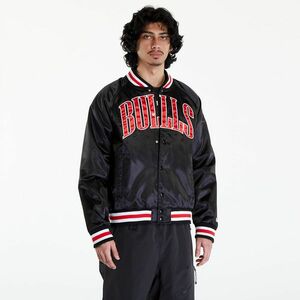 New Era Chicago Bulls NBA Applique Satin Bomber Jacket UNISEX Black/ Front Door Red imagine