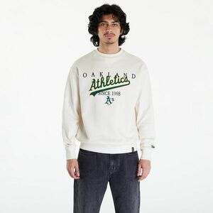 New Era Oakland Athletics MLB Lifestyle Crew Neck Sweatshirt UNISEX Off White/ Dark Green imagine