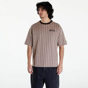 New Era Pinstripe Oversized T-Shirt UNISEX Ash Brown/ Black imagine