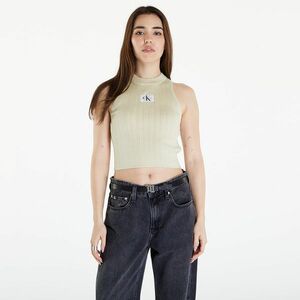 Calvin Klein Jeans Woven Label SweaterTank Top Green Haze imagine