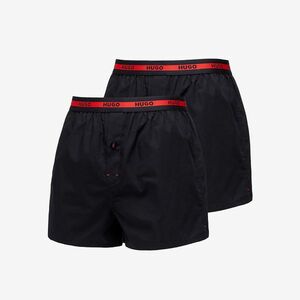 Hugo Boss Woven Boxer Shorts 2 Pack Black imagine