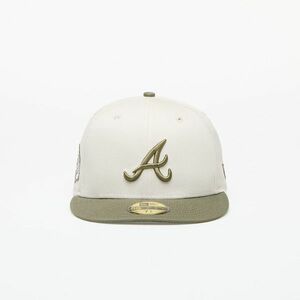 New Era Atlanta Braves MLB White Crown 59FIFTY Fitted Cap Ivory/ New Olive imagine