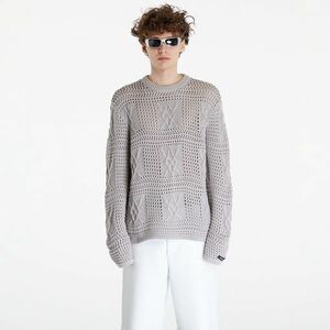 Daily Paper Zuberi Crochet Long Sleeve Sweater Moonstruck Grey imagine
