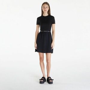Calvin Klein Jeans Logo Elastic Short Sleeve Dress Black imagine