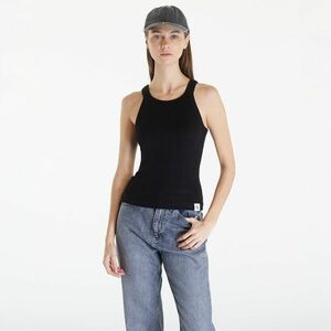 Calvin Klein Jeans Variegated Rib Woven Tank Top Black imagine