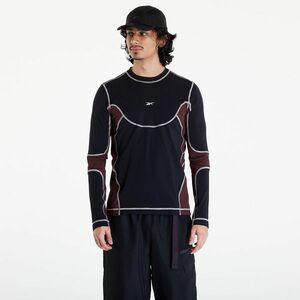 Reebok Ribbed Training Long Sleeve T-Shirt Bordeaux/ Black imagine