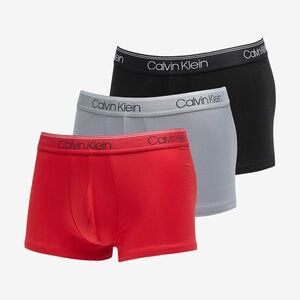 Calvin Klein Microfiber Stretch Wicking Technology Low Rise Trunk 3-Pack Black/ Convoy/ Red Gala imagine