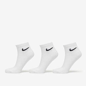 Nike Everyday Cush Ankle Socks 3-Pack White/ Black imagine