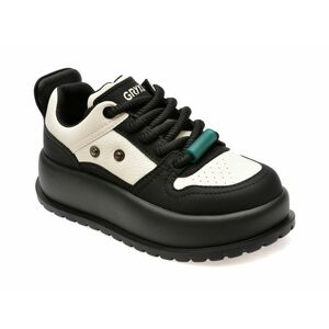 Pantofi casual GRYXX alb-negru, 3A7117, din piele naturala imagine