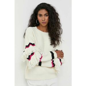Silvian Heach pulover din amestec de lana femei, culoarea bej imagine