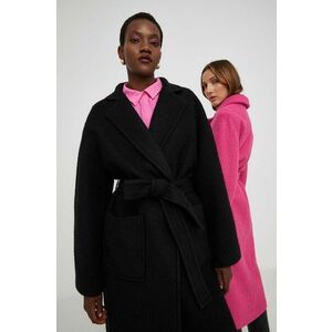 Answear Lab palton de lana culoarea negru, de tranzitie, desfacut imagine