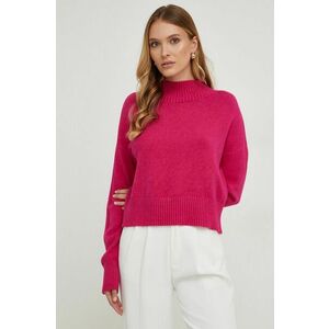 Answear Lab pulover femei, culoarea roz, cu turtleneck imagine