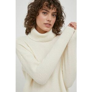 United Colors of Benetton pulover de lana femei, culoarea bej, imagine