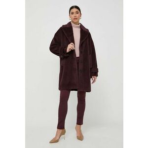 Marella palton de lana culoarea bordo, de tranzitie, oversize imagine