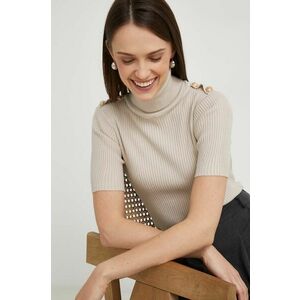 Answear Lab pulover femei, culoarea bej, light, cu guler imagine