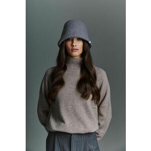 LE SH KA headwear pălărie de cașmir Grey Bucket culoarea gri, de lana imagine