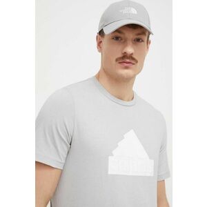 adidas tricou din bumbac bărbați, culoarea gri, cu imprimeu IY4283 imagine