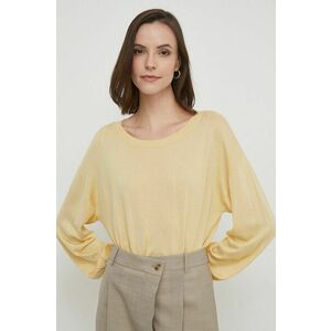 Sisley pulover din amestec de mătase culoarea galben, light imagine