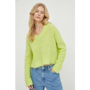 American Vintage pulover de lana femei, culoarea verde imagine