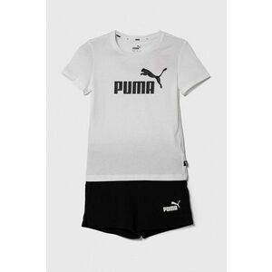 Puma compleu copii Logo Tee & Shorts Set culoarea alb imagine