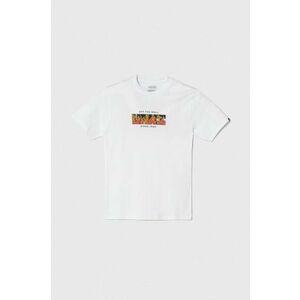 Vans tricou de bumbac pentru copii DIGI FLAMES SS culoarea alb, cu imprimeu imagine