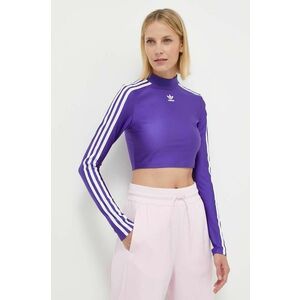 adidas Originals longsleeve femei, culoarea violet, cu turtleneck IR8133 imagine
